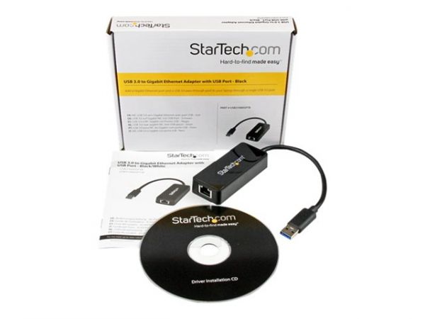 StarTech.com Adaptateur réseau USB 3.0 vers Gigabit Ethernet avec port USB  intégré - ref: USB31000SPTB Adaptateurs réseau Dispo