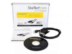 StarTech.com Câble adaptateur DCE USB vers série RS232 DB9 null modem 1 port avec FTDI