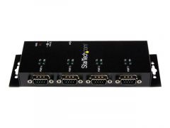 StarTech.com Hub adaptateur USB vers série DB9 RS232 4 ports – Montage sur rail DIN industriel et mural