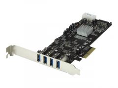 StarTech.com Carte contrôleur PCI Express à 4 ports USB 3.0 avec 4 voies dédiées de 5 Gb/s, UASP et alimentation SATA / LP4